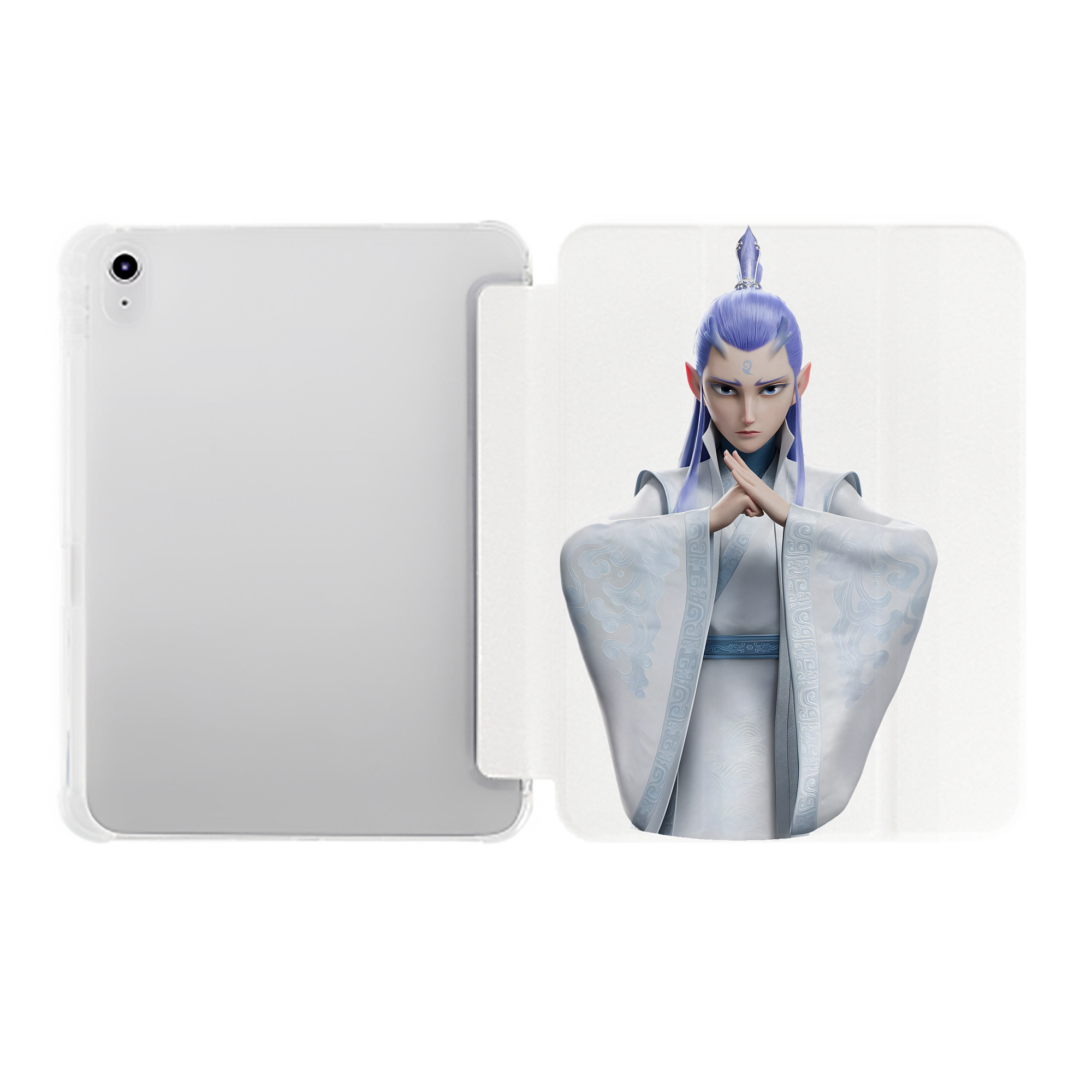 （画像用） Ne Zha 2 ナタ 魔童の大暴れ IPad ケース ペン収納付き 三つ折りスタンド PUレザー×シリコン 対応機種9.5/10.5/10.9インチ